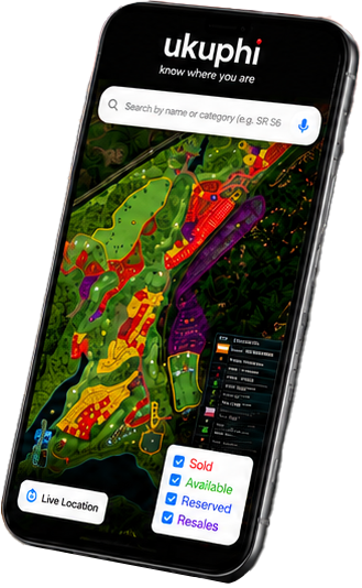 Ukuphi map on mobile